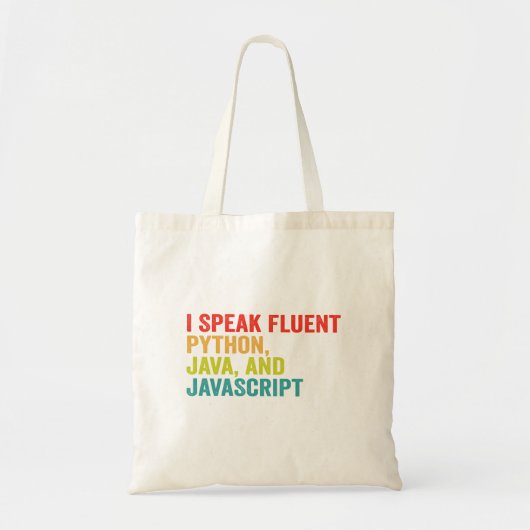 Tote Bag i Parle Fluent Informatique Langue Funny Coding (Devant)