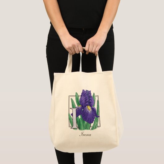 Tote Bag I pour le monogramme de fleur d'iris (Devant (produit))
