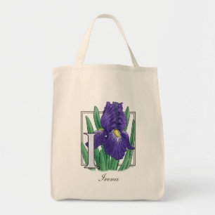 Tote Bag I pour le monogramme de fleur d'iris