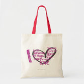 Tote Bag I pourpre de graffiti de coeur (Devant)