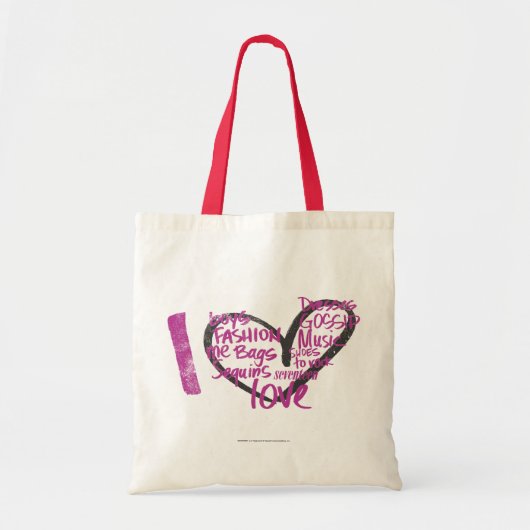 Tote Bag I pourpre de graffiti de coeur (Devant)