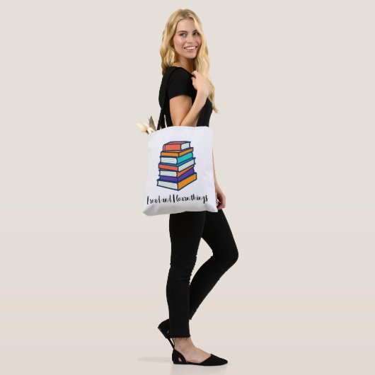 Tote Bag I read and learn things (Sur le modèle)