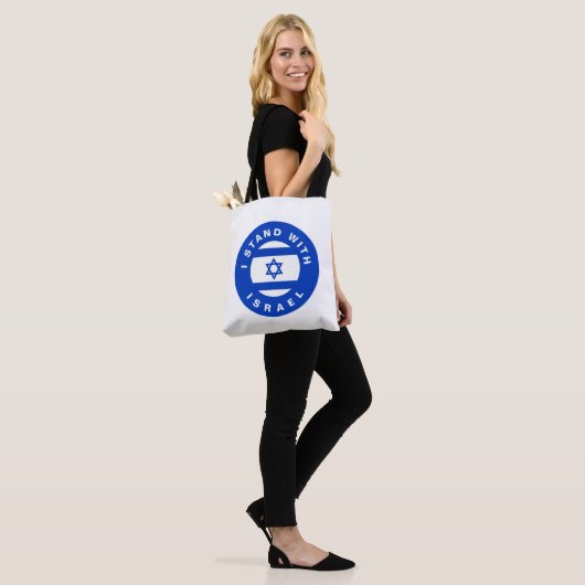Tote Bag I Stand with Israel custom text and flag (Sur le modèle)