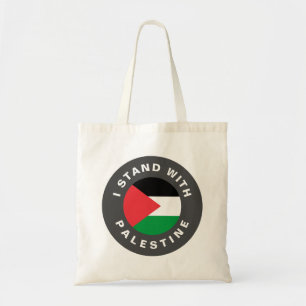 Tote Bag I Stand with Palestine flag texte personnalisé