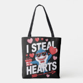Tote Bag I Steal Hearts - Drôle Valentine's Day Shark (Dos)
