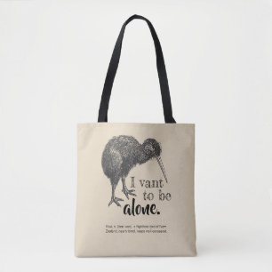 Tote Bag I Vant à être seule nature d'oiseau de kiwi