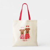 Tote Bag i Woof You Valentine Wire Fox Terrier Chiens (Dos)