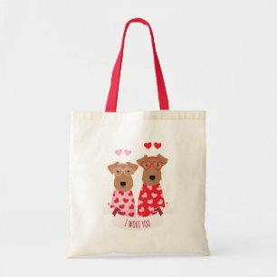 Tote Bag i Woof You Valentine Wire Fox Terrier Chiens