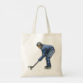 Tote Bag Ice Hockey Player in Blue Uniform (Dos)