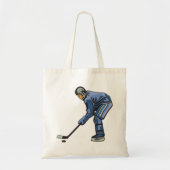 Tote Bag Ice Hockey Player in Blue Uniform (Devant)