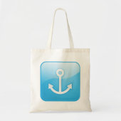 Tote Bag Icône Ancre bleue marine moderne (Devant)
