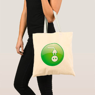 Tote Bag Icône de prise électrique verte