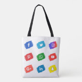 Tote Bag icône des médias sociaux (Dos)