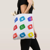Tote Bag icône des médias sociaux (De près)