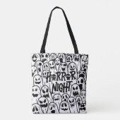 Tote Bag Icône fantôme d'Halloween mignon dans différents s (Dos)