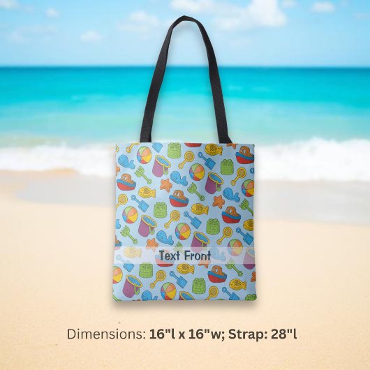 Tote Bag Icônes de Jouets de Plage