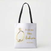 Tote Bag Idée cadeau personnalisé pour la future Mme à la B (Devant)
