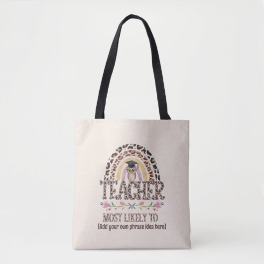 Tote Bag Idées Cadeaux 🎓 Enseignant : Les Plus Susceptible (Devant)