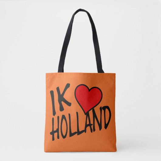 Tote Bag Ik Heart Holland retour on ou stcct (Devant)