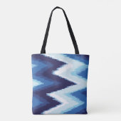 Tote Bag Ikat bleu personnalisé Chevron Motif Bridesmaid (Dos)
