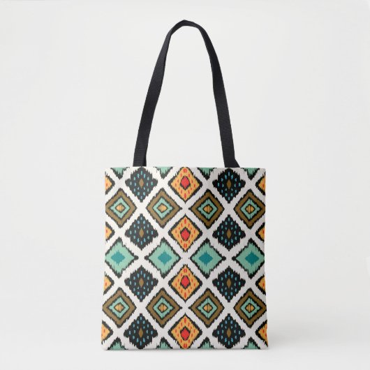 Tote Bag Ikat géométrique, folklore texture tribale. (Devant)