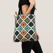 Tote Bag Ikat géométrique, folklore texture tribale. (De près)
