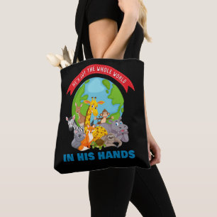 Tote Bag Il a le monde entier entre ses mains - Faith Kids