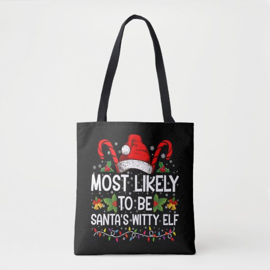 Tote Bag Il Est Probable Que Père Noël Avec Un Elfe Noël (Devant)