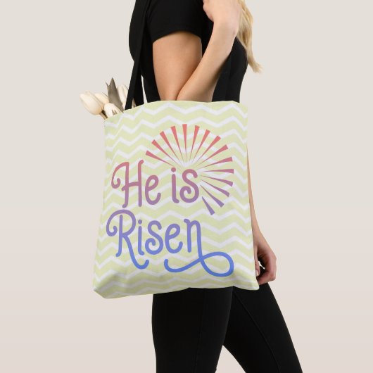 Tote Bag Il est ressuscité Christian Easter Retro (De près)