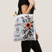 Tote Bag Il restaure mon âme floral (De près)