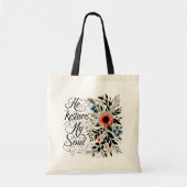 Tote Bag Il restaure mon âme floral (Devant)