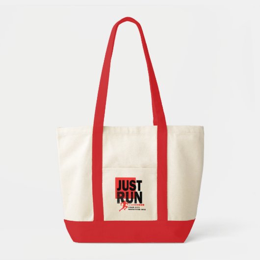 Tote Bag Il suffit de courir Red Marathon Coureur Course Da (Devant)