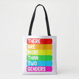 Tote Bag Il y a plus de deux sexes du drapeau arc-en-ciel L