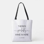 Tote Bag Il y a probablement du vin ici personnalisé (Dos)