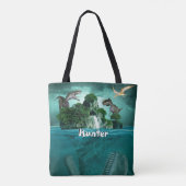 Tote Bag Île de Dinosaur Personnalisé (Dos)