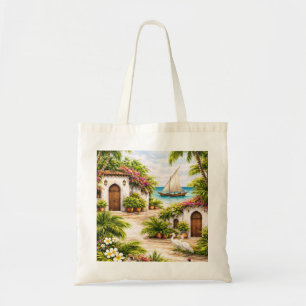 Tote Bag Île de Lamu Kenya Village tropical de plage à Dhow