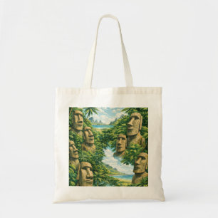 Tote Bag Île de Pâques Moai Voyage Tropical