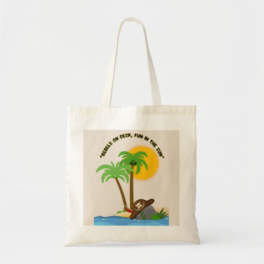 Tote Bag île de pirate plage (Devant)