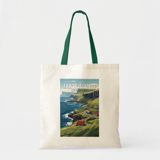 Tote Bag Îles Féroé Danemark Voyage Art Vintage (Devant)