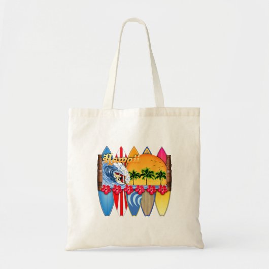 Tote Bag Iles Hawaiiennes Surf (Devant)