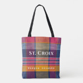 Tote Bag Îles Vierges américaines St. Croix USVI Madras Mot (Dos)