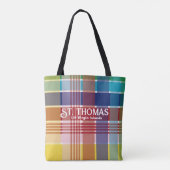 Tote Bag Îles Vierges américaines St. Thomas USVI Madras (Dos)