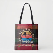Tote Bag Îles Vierges américaines St. Thomas USVI Madras Tr (Devant)