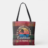 Tote Bag Îles Vierges américaines St. Thomas USVI Madras Tr (Dos)