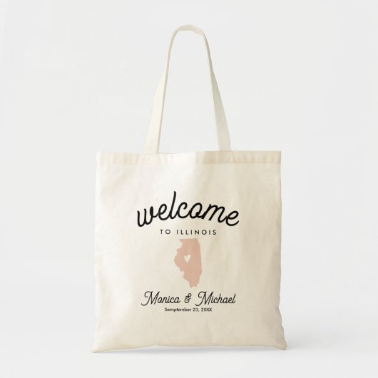 Tote Bag ILLINOIS State Destination Mariage N'IMPORTE QUELL (Devant)