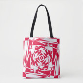 Tote Bag Illusion abstraite rouge blanc (Devant)