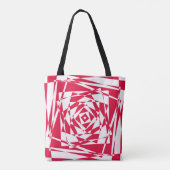 Tote Bag Illusion abstraite rouge blanc (Dos)
