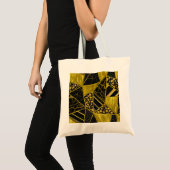 Tote Bag Illusion de texture du triangle noir or (Devant (produit))