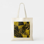 Tote Bag Illusion de texture du triangle noir or (Dos)