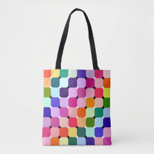 Tote Bag Illusion Optique Arc-en-ciel Coussin brillant